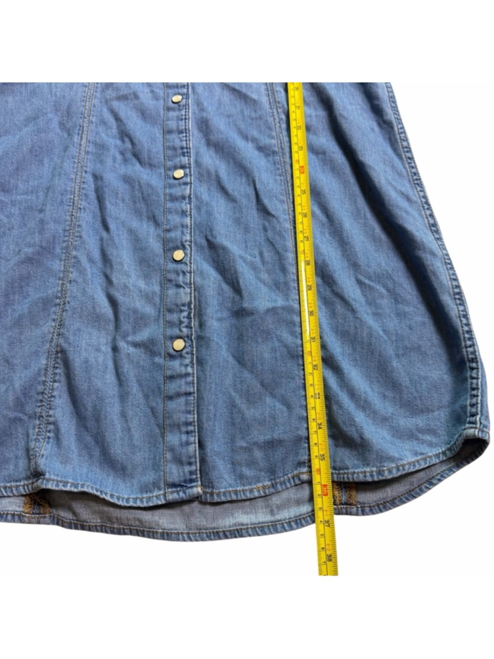 Gap Western Denim Mini Shirtdress Boho Coastal Cowgirl Women’s Sz Small - Picture 9 of 9